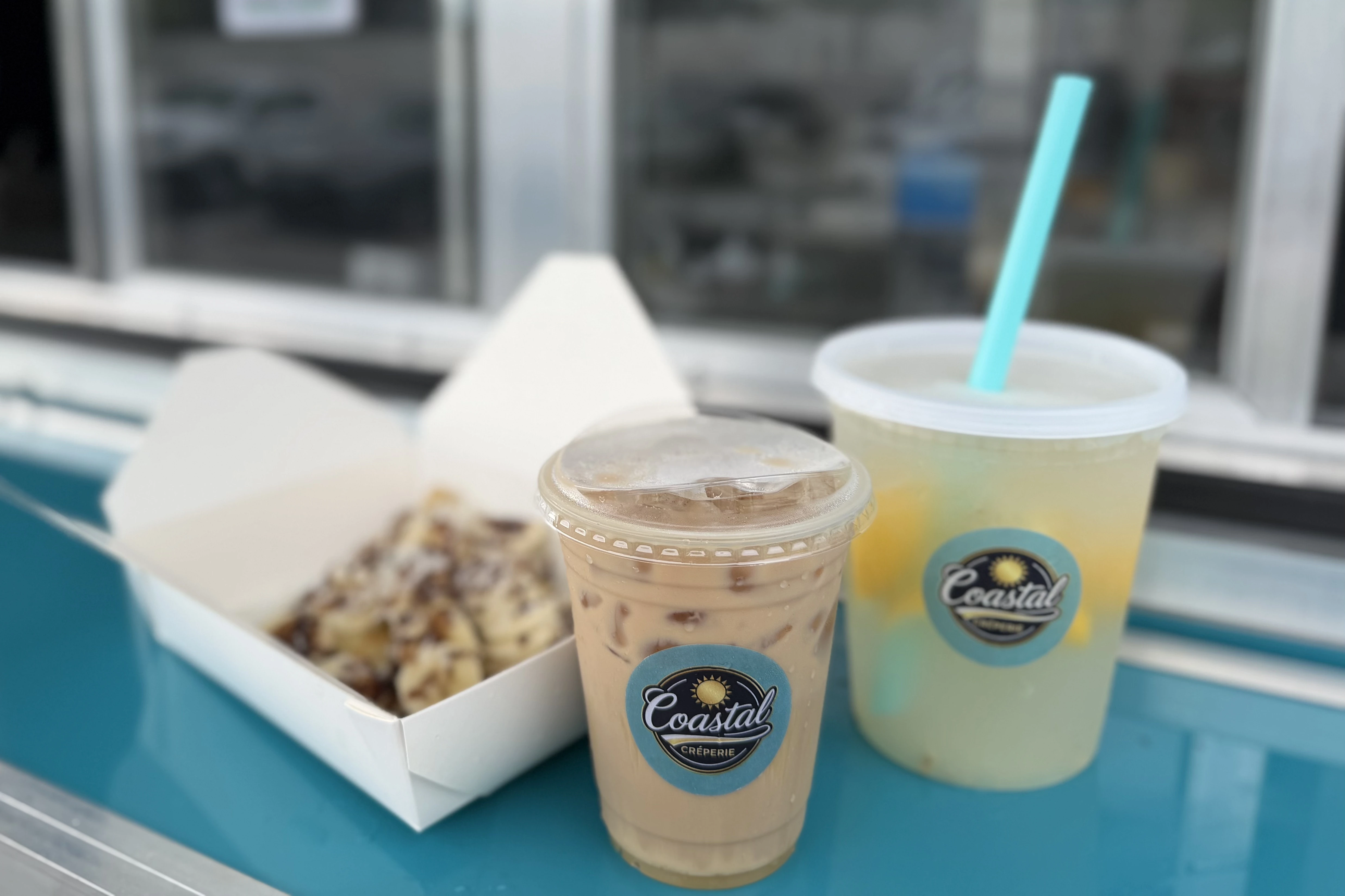 Banana Nutella Crepe, White Chocolate latte and Original Lemonade